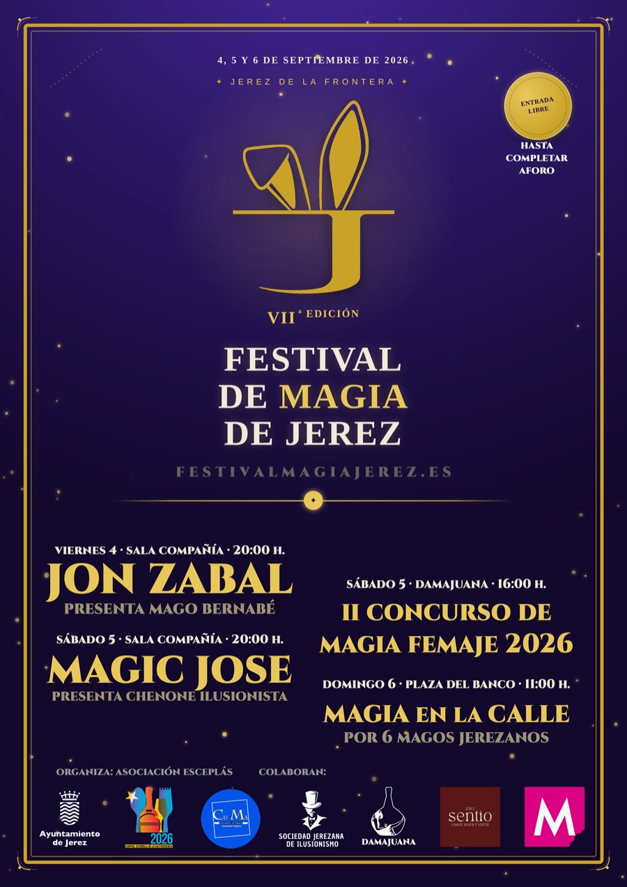 Cartel oficial del VII Festival de Magia de Jerez 2026